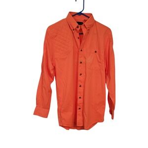 Kevins Plantation Collection Mens Shooting Shirt Orange Quilted Patch Size Small